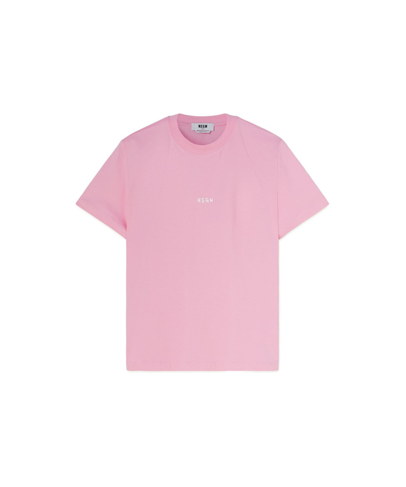 Cotton T-shirt with micro logo 1