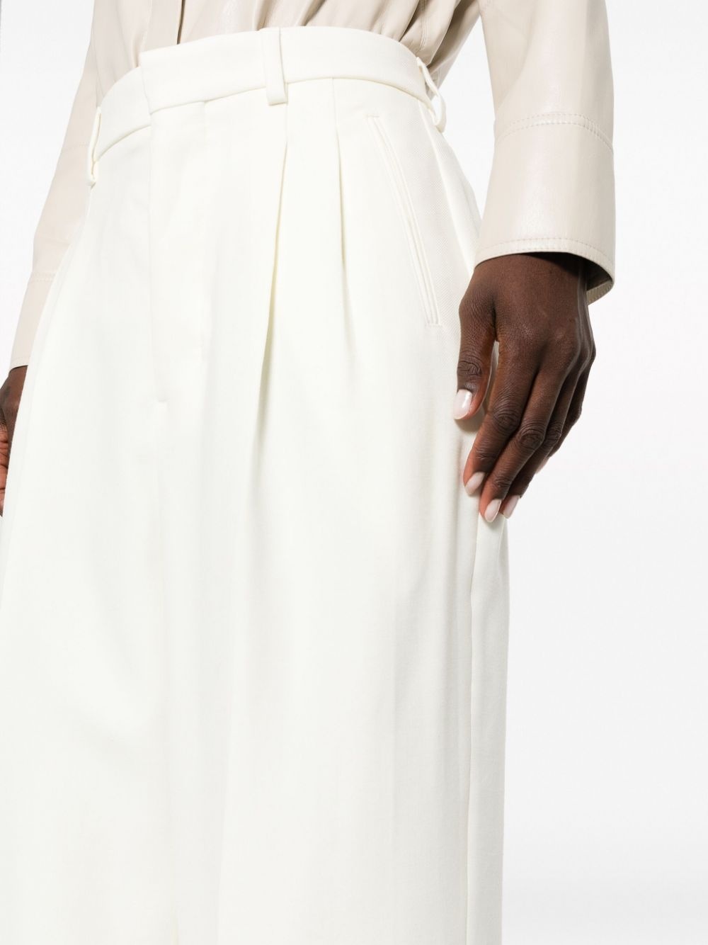 high-waisted flared trousers - 5