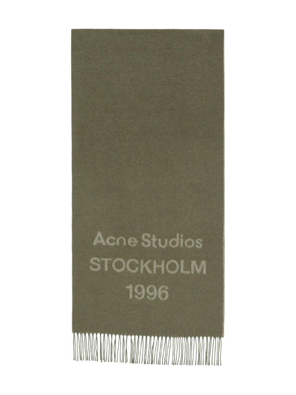 logo-embellished wool scarf - 1