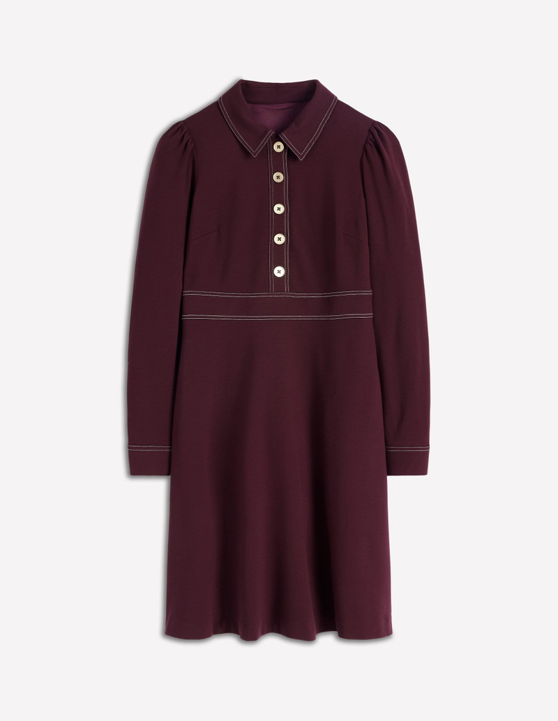 Nicolette Long Sleeve Dress-Dark Cherry 1