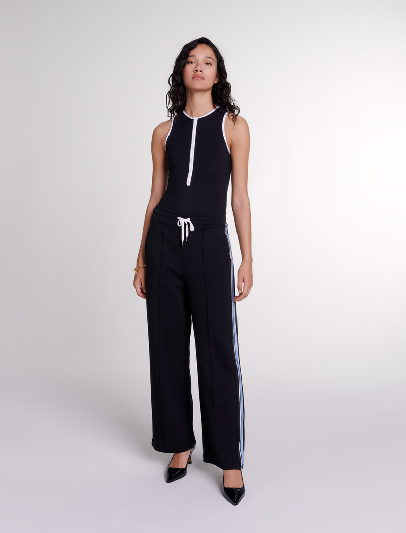 maje Wide-leg striped jogging bottoms outlook