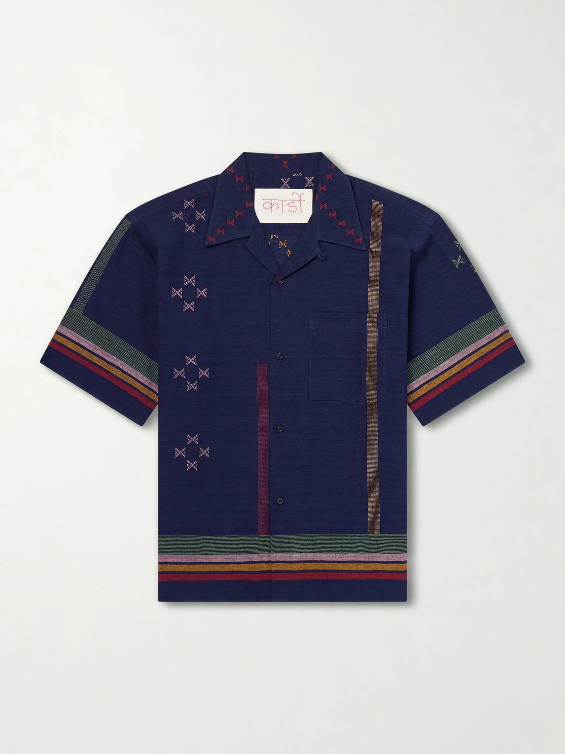 Rohit Camp-Collar Striped Cotton Shirt - 1
