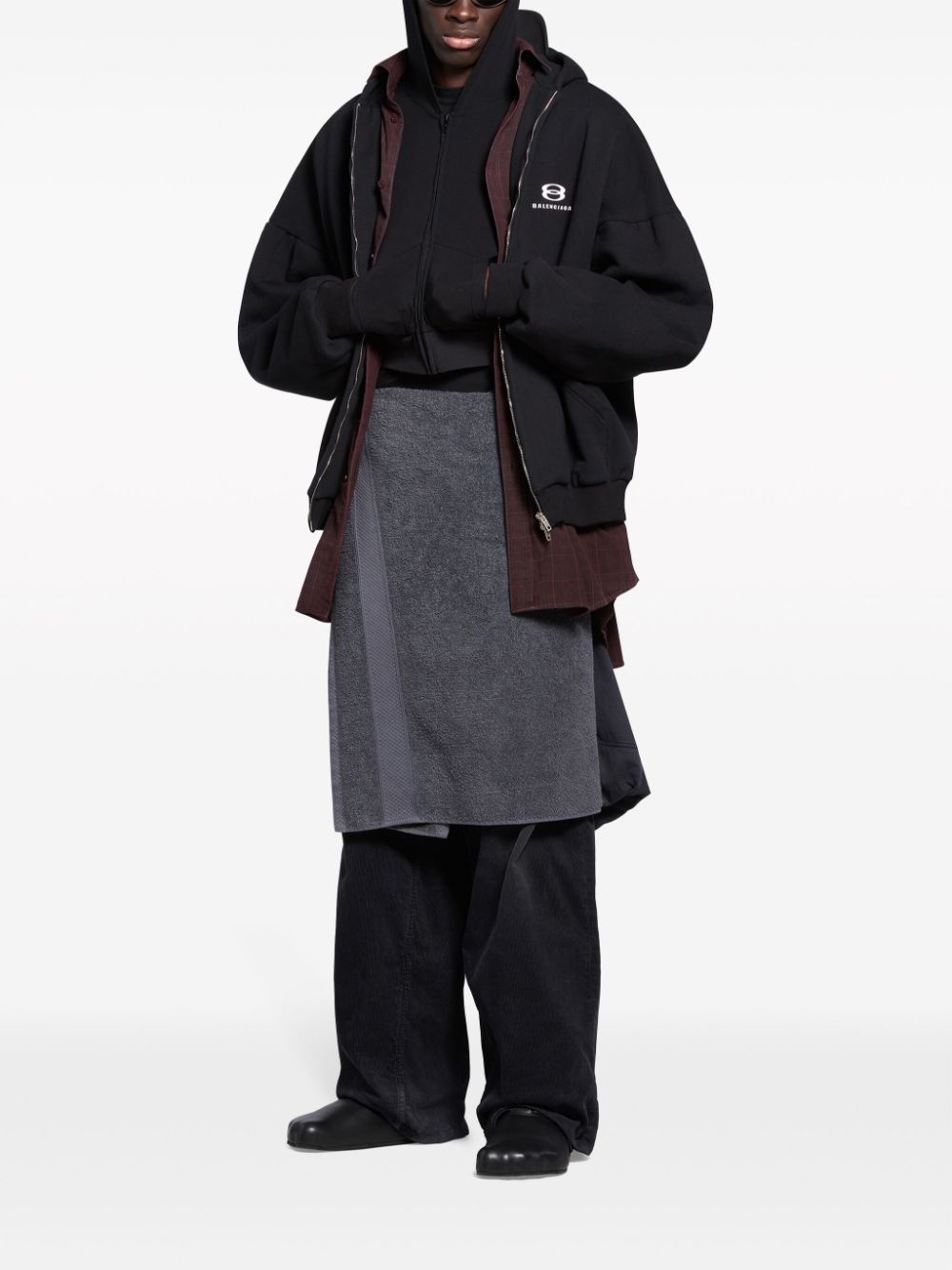 layered hooded jacket - 2