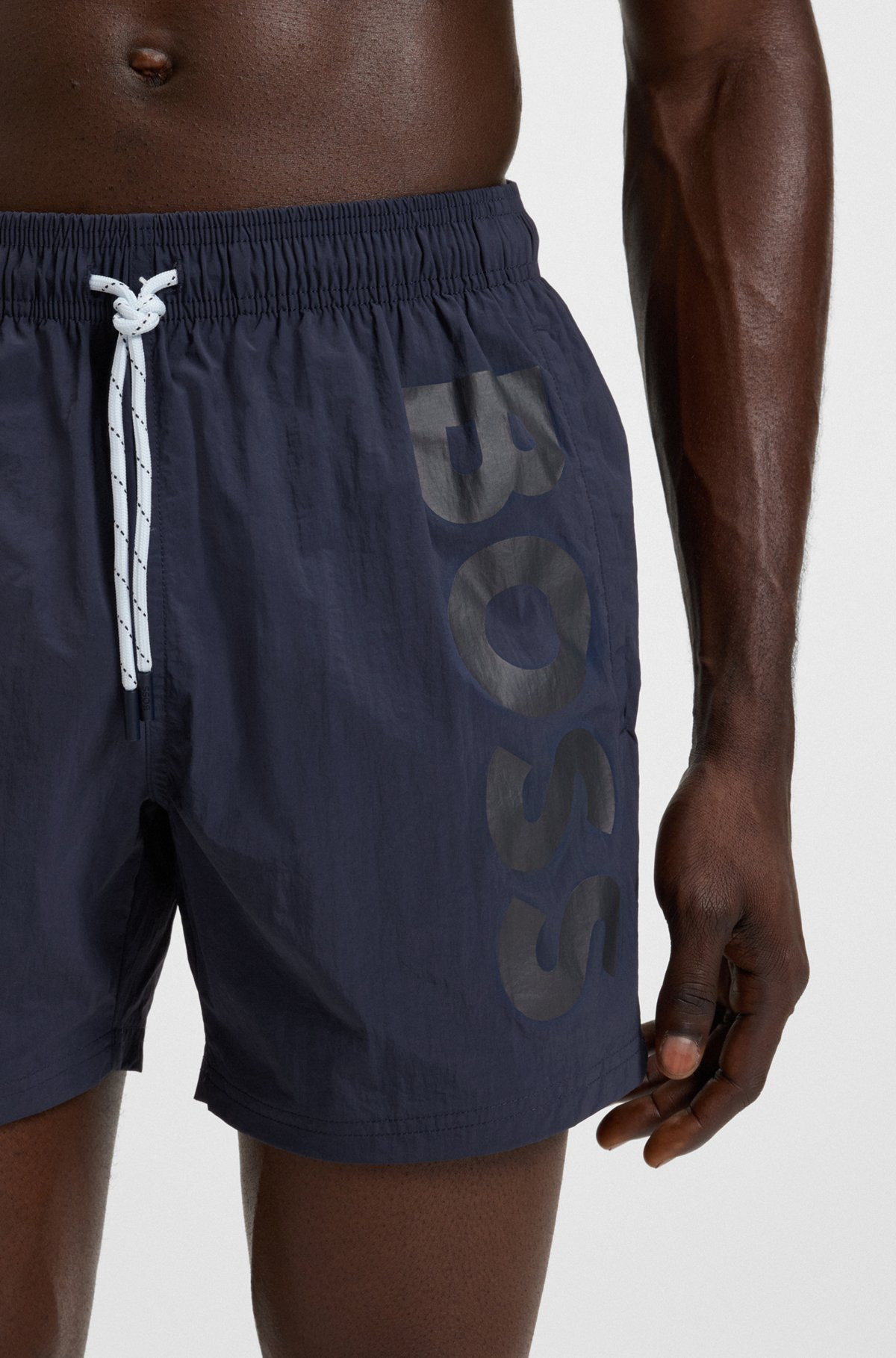 SWIM SHORTS WITH VERTICAL LOGO PRINT - 3