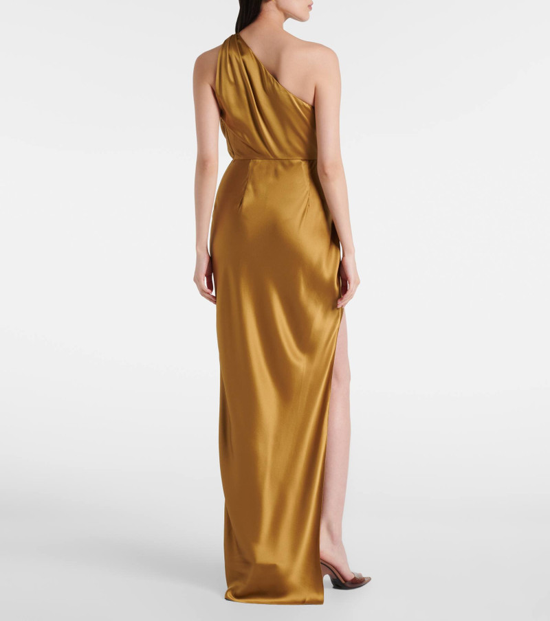 Draped silk satin gown 3