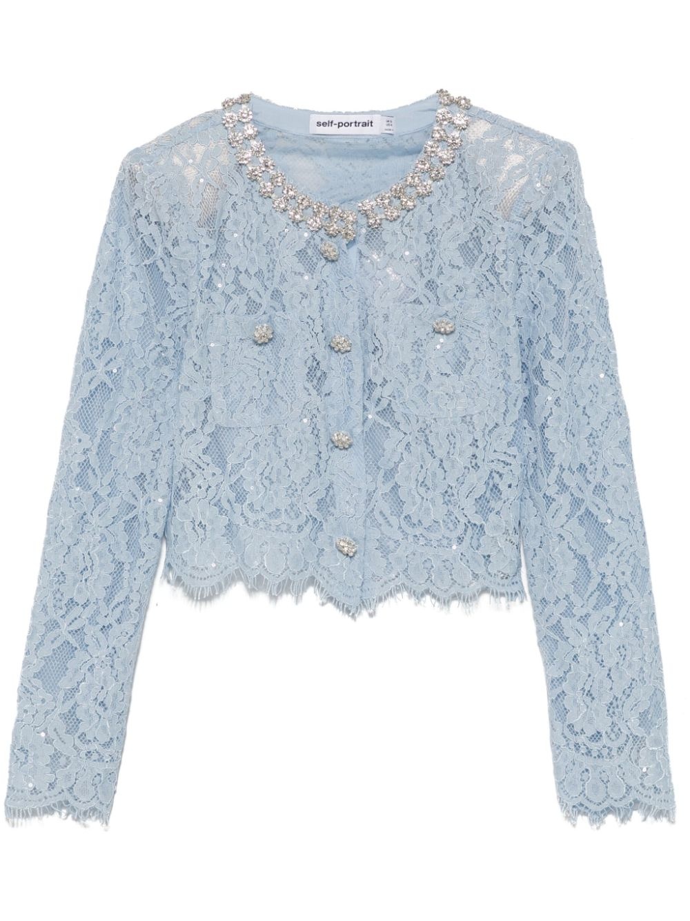 Self-Portrait｜JACKETS (LACE EMBELLISHED TOP (RS25053TBL Self-Portrait Embellished guipure lace jacket Self-Portrait