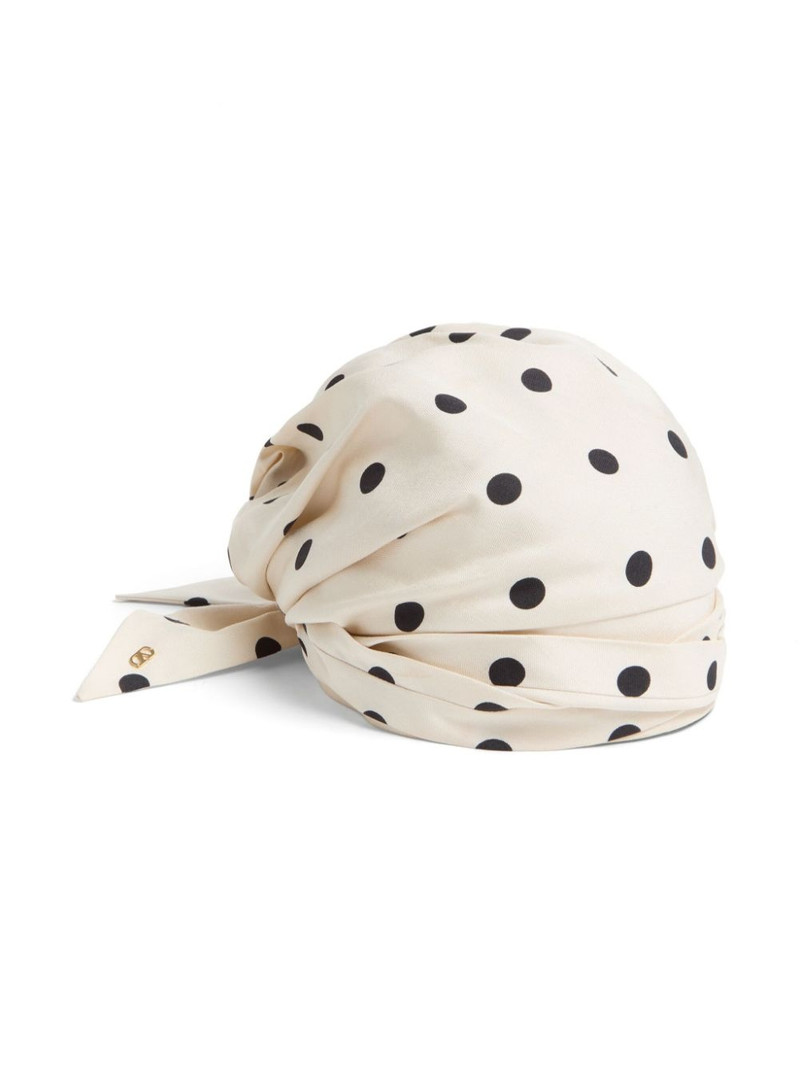 Valentino polka dot-print silk head scarf outlook