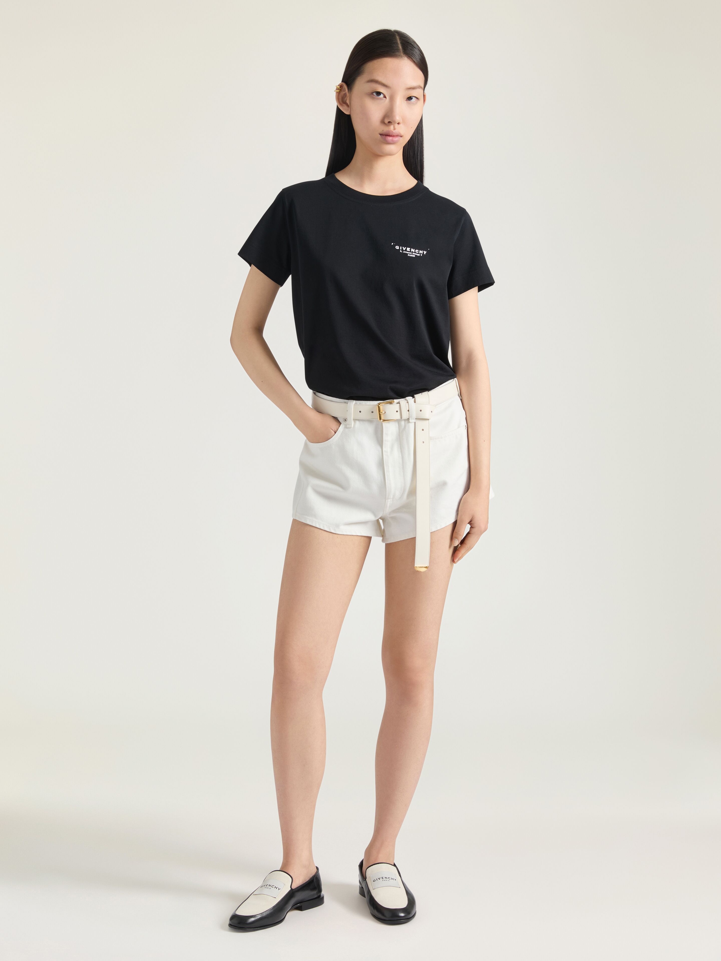 T-SHIRT IN COTTON WITH GIVENCHY STAMP PRINT - 2
