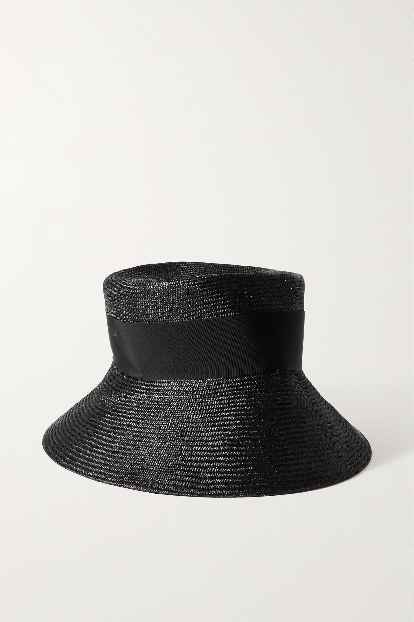 Borel grosgrain-trimmed raffia hat - 1
