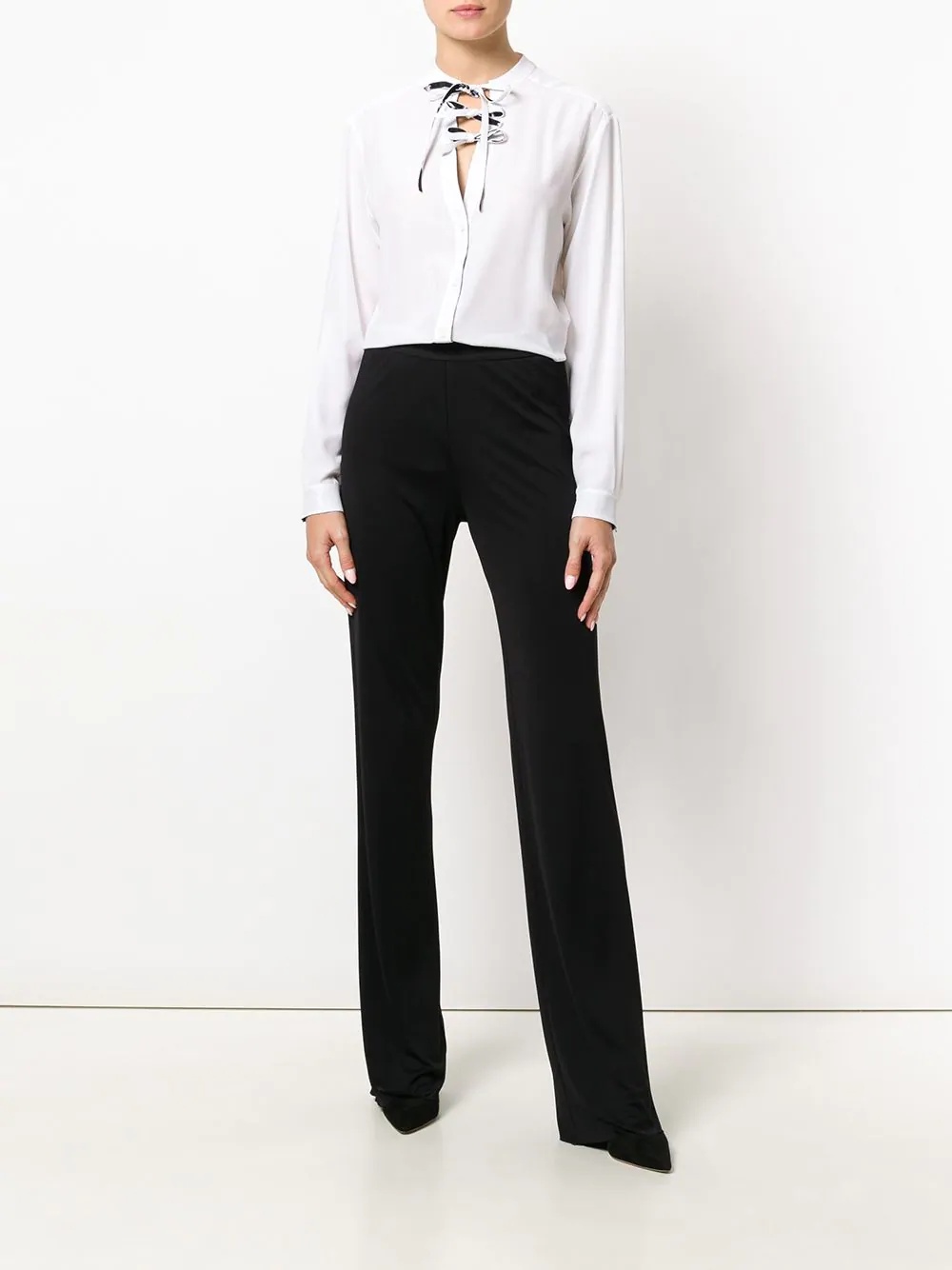 flared high-rise trousers - 2