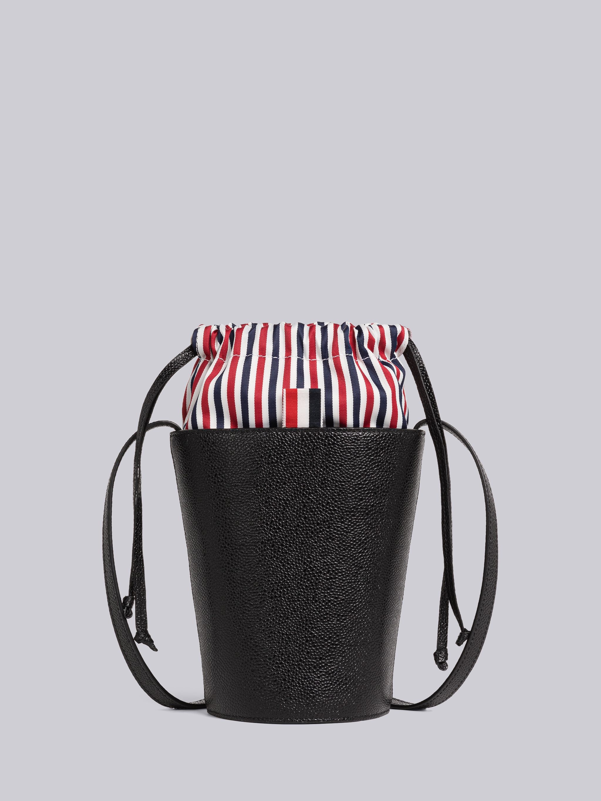 Pebble Grain Leather Mini Bucket Bag - 1