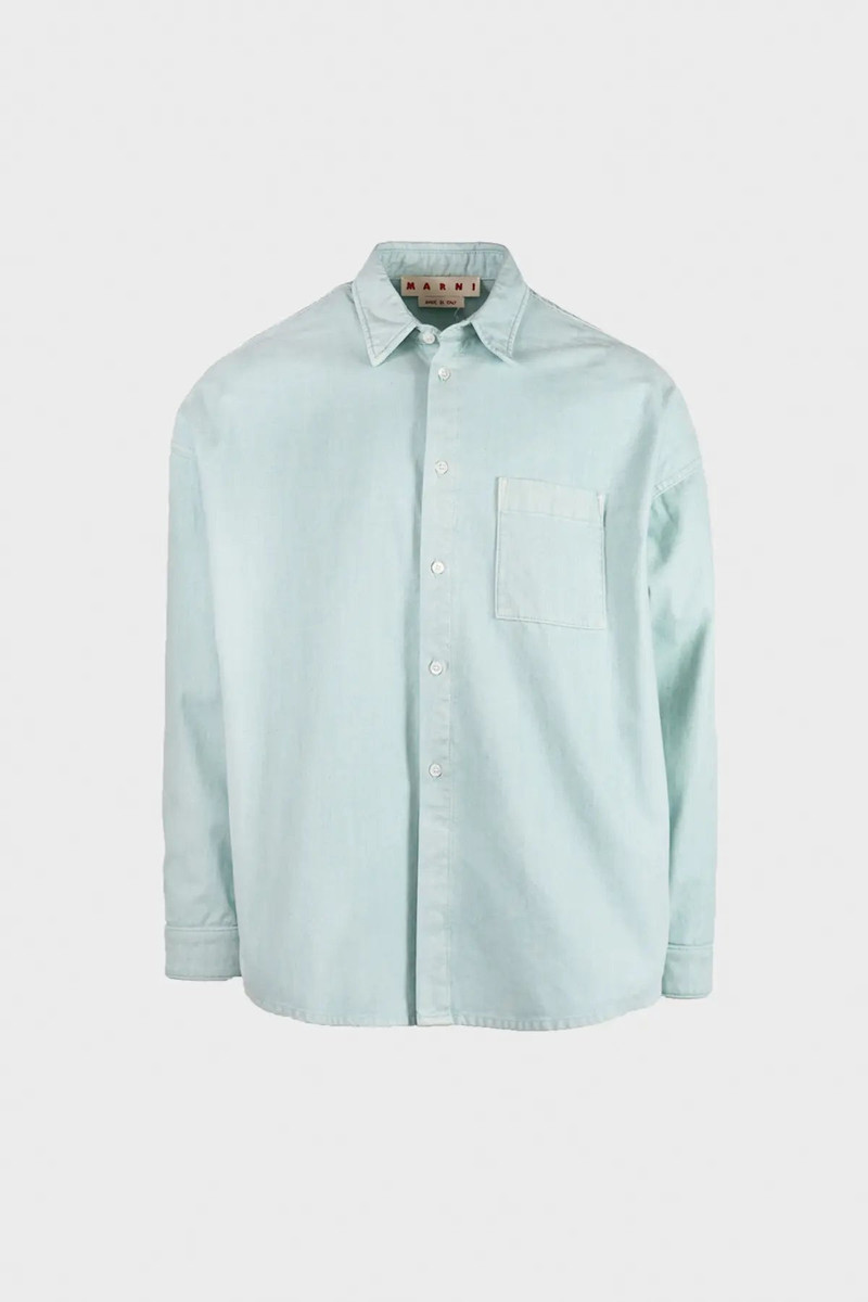 Garment Dyed Flock Denim - Aquamarine - 1