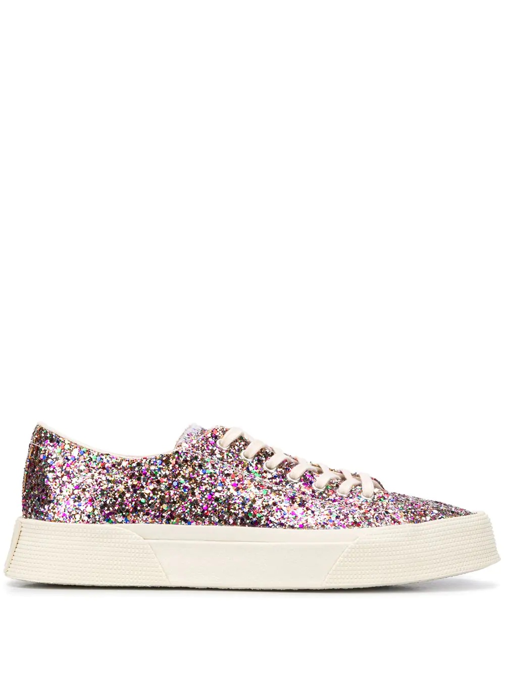 flatform glitter-embellished sneakers - 1