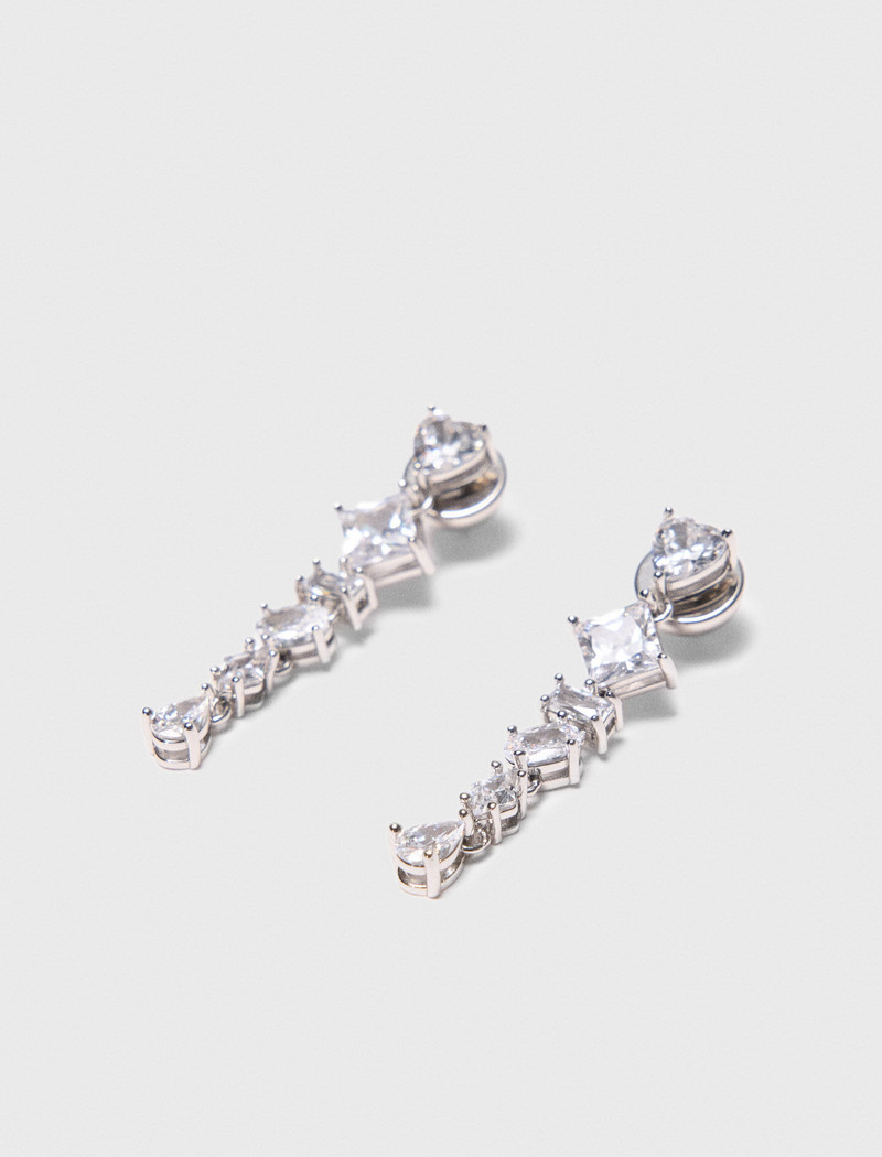 Rhinestone heart earrings 4