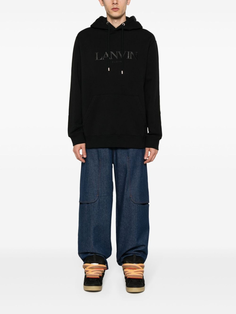 Lanvin logo-embroidered cotton hoodie outlook