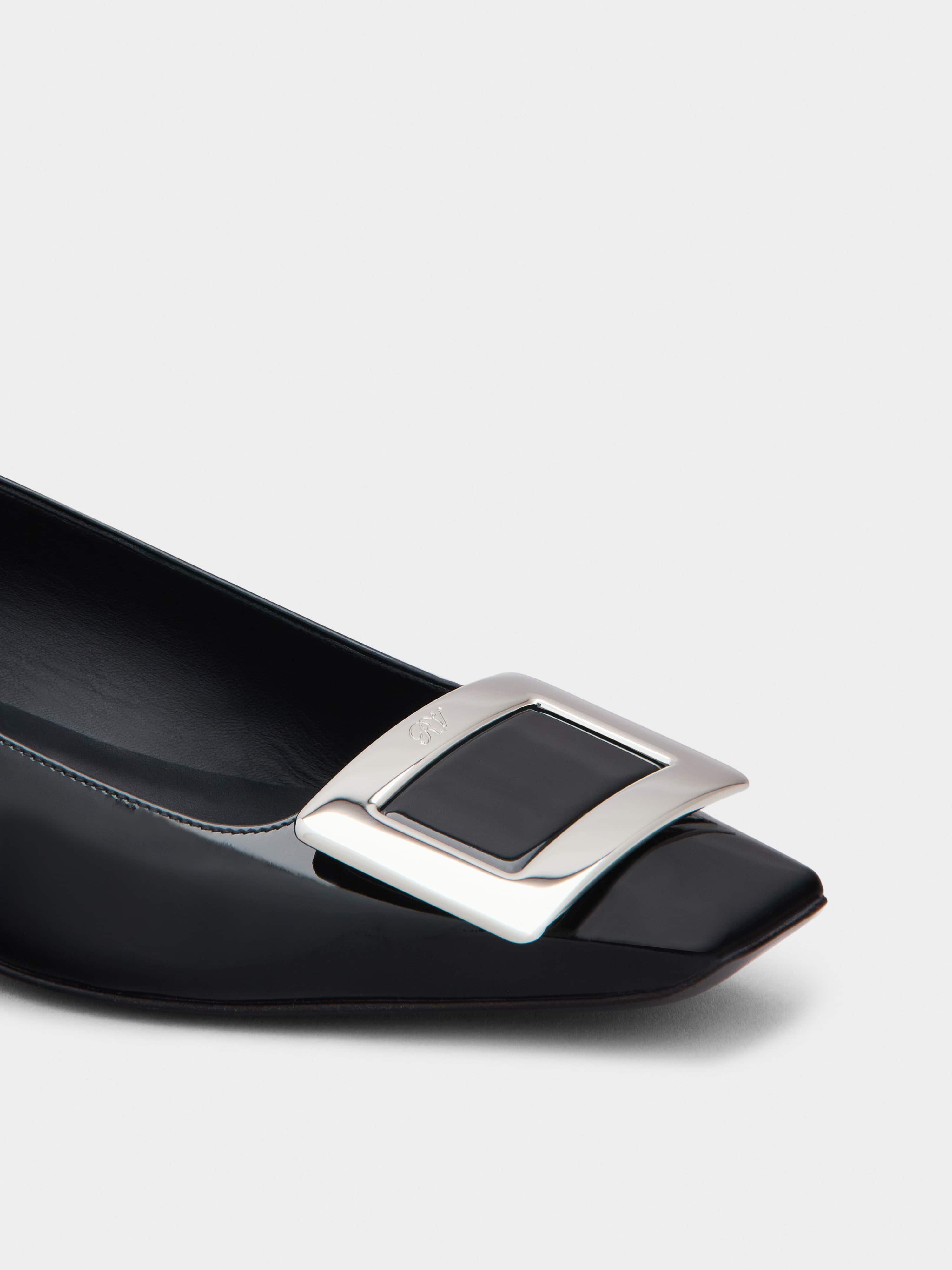 Belle Vivier Metal Buckle Ballerinas in Patent Leather - 3