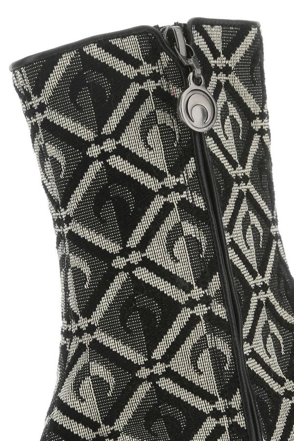 Marine Serre Embroidered cotton blend Moon Diamant ankle