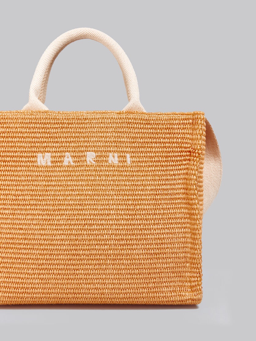 ORANGE RAFFIA-EFFECT SMALL TOTE BAG - 5