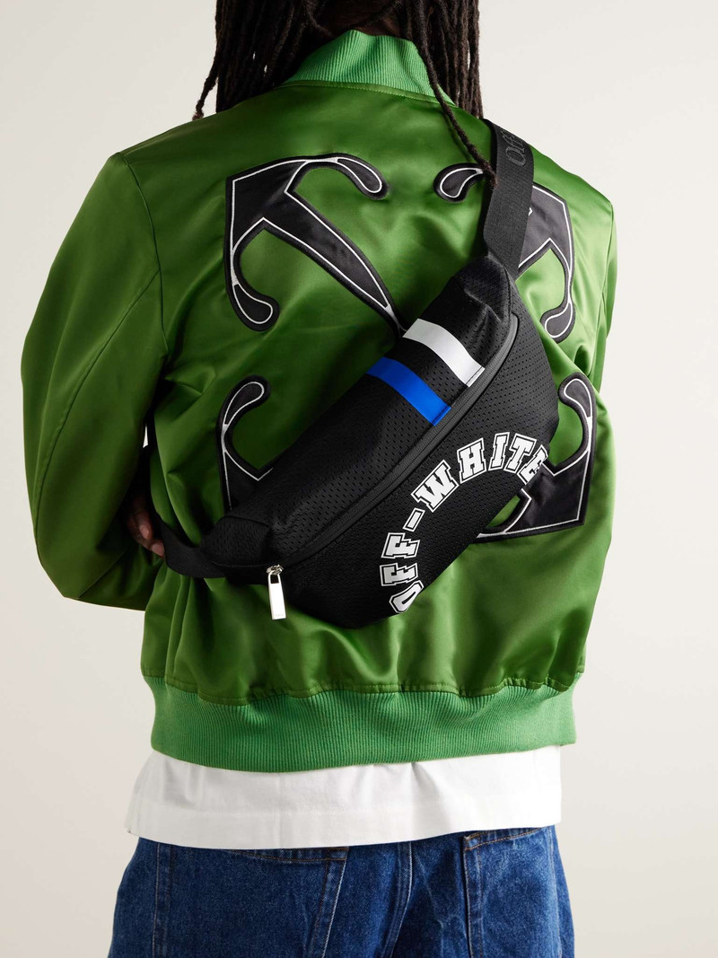 Off-White Logo-Print Striped Mesh Belt Bag outlook