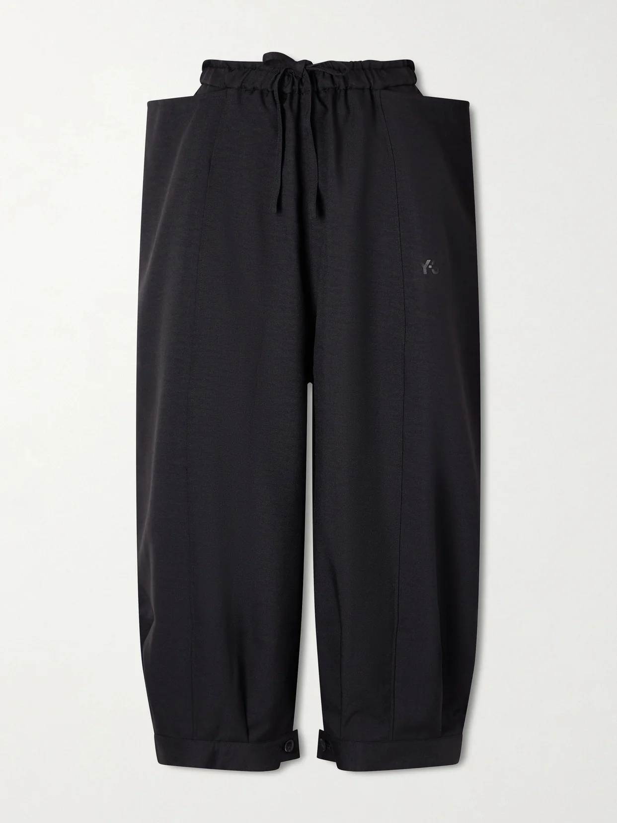 + Y-3 Cropped Recycled-jersey Wide-leg Pants - 1