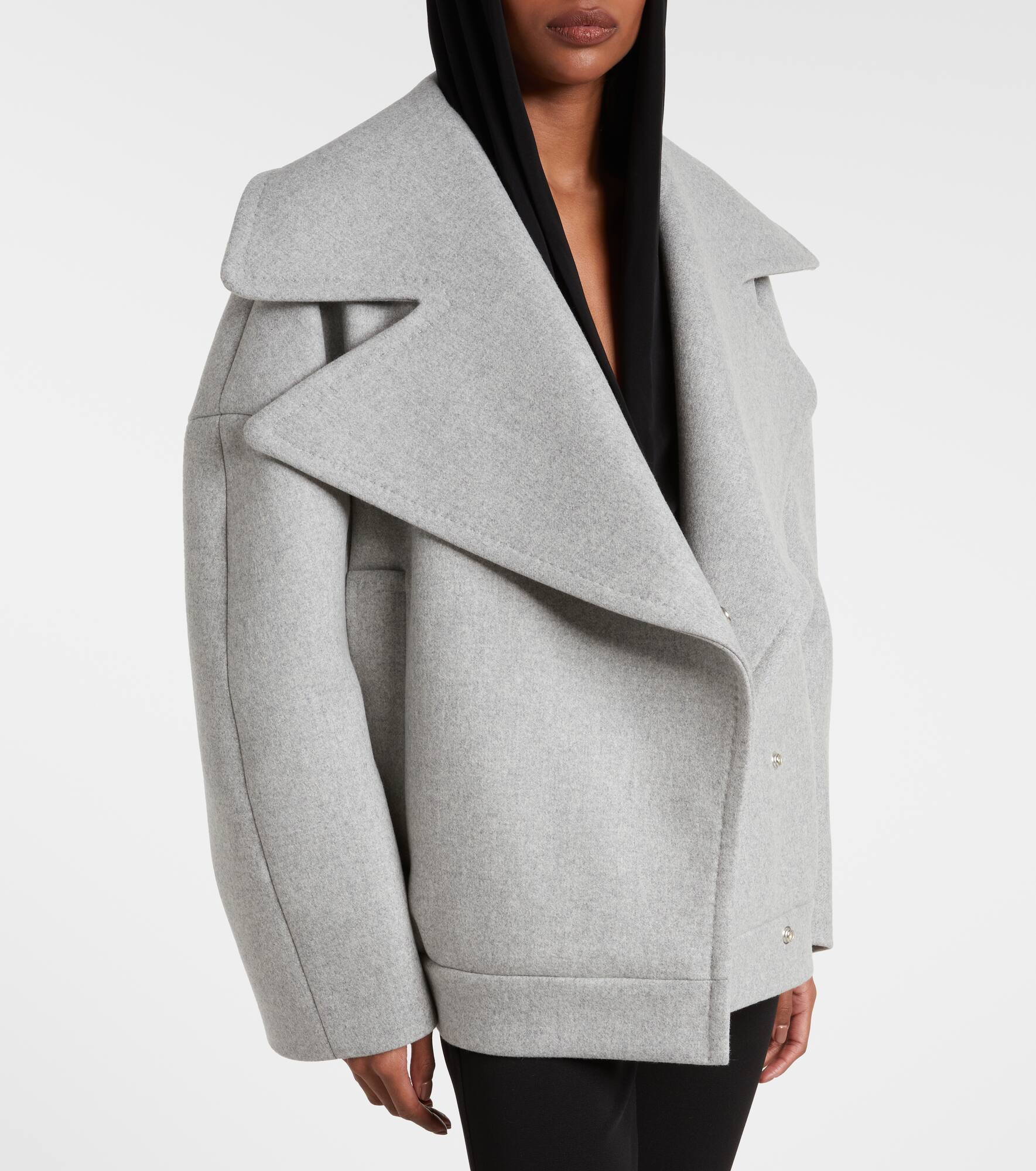 Oversized wool and cashmere peacoat - 6