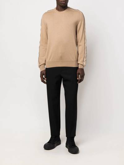 Alexander McQueen logo-tape knitted jumper outlook