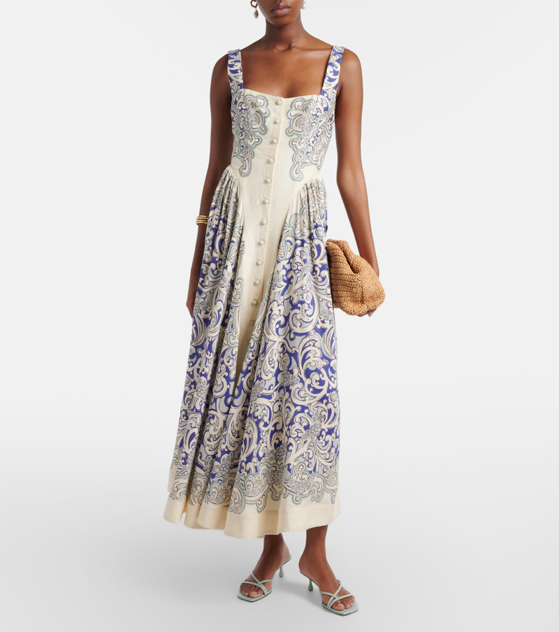 ALÉMAIS Printed linen-blend dress outlook