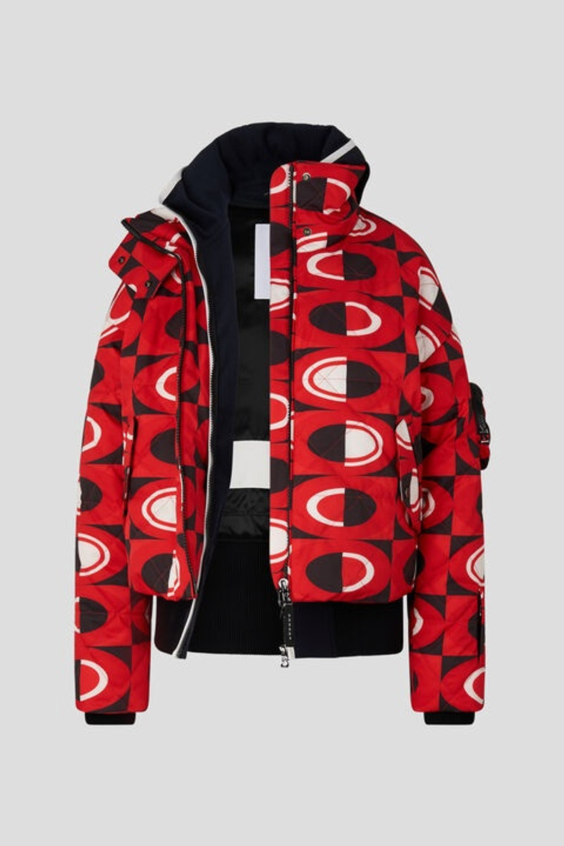 Elani Down ski jacket in Red/Black 8