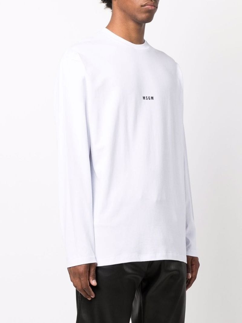 logo-print longsleeved T-shirt - 3