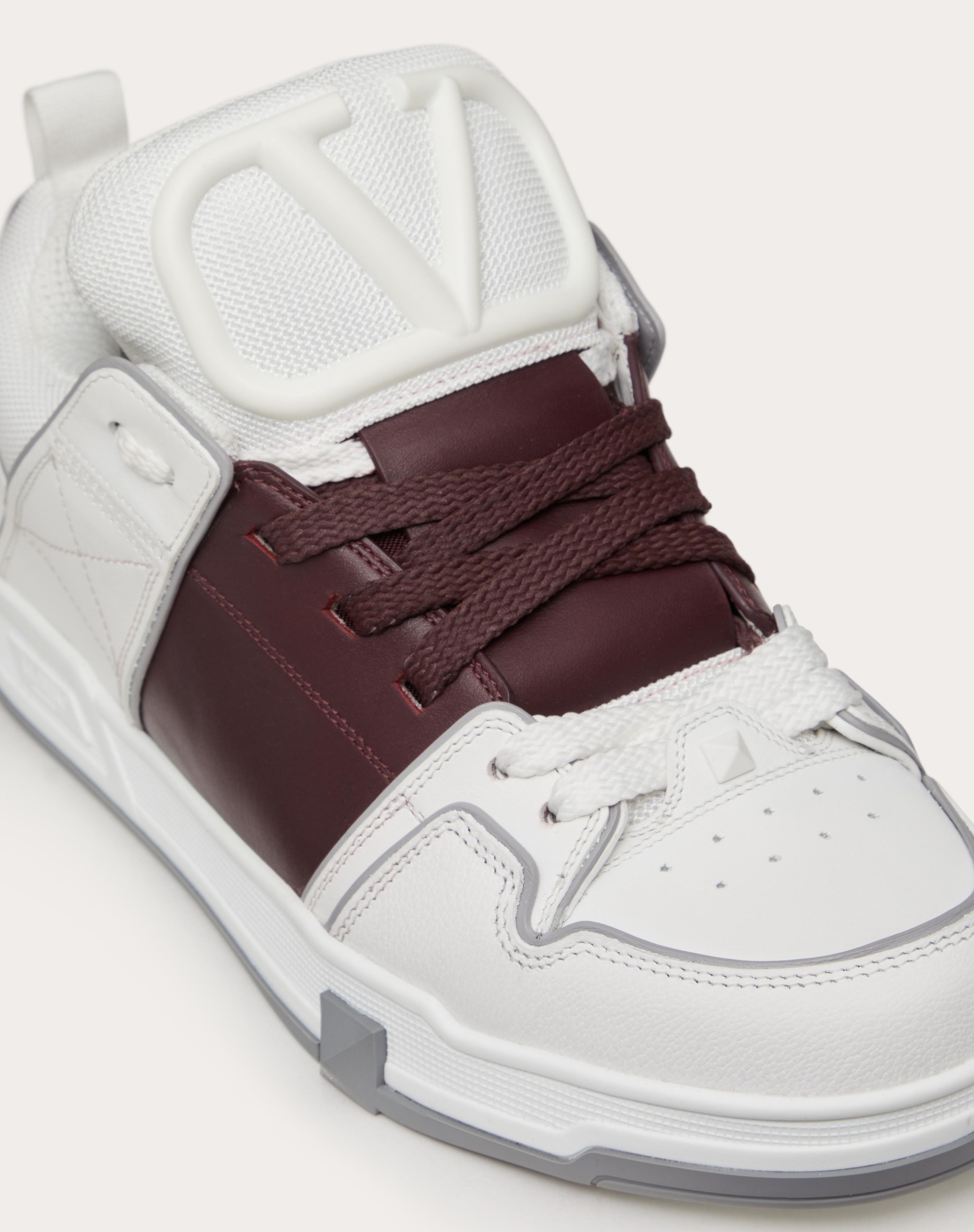 OPEN SKATE CALFSKIN AND FABRIC SNEAKER - 5