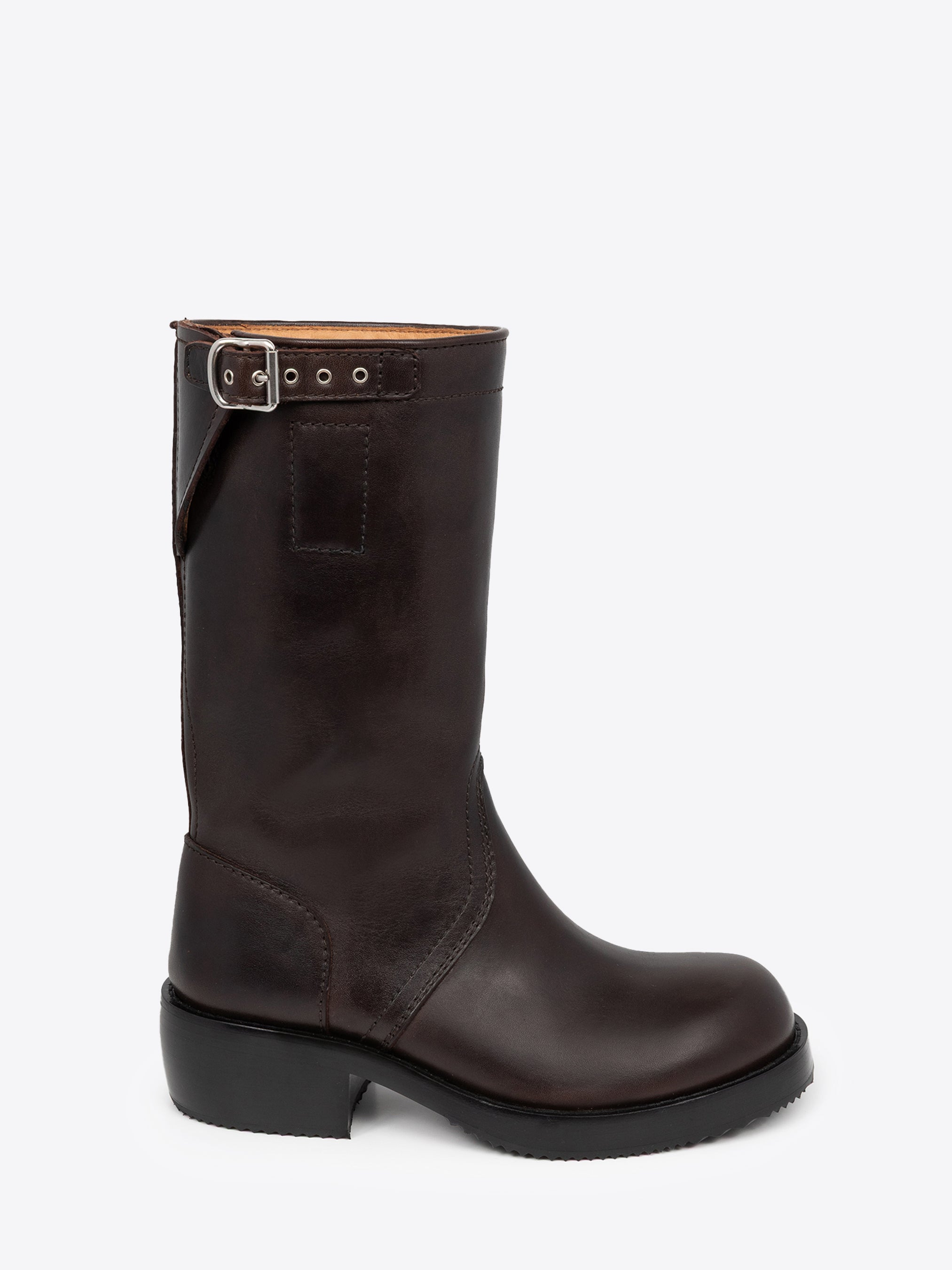 LEATHER BIKER BOOTS - 2