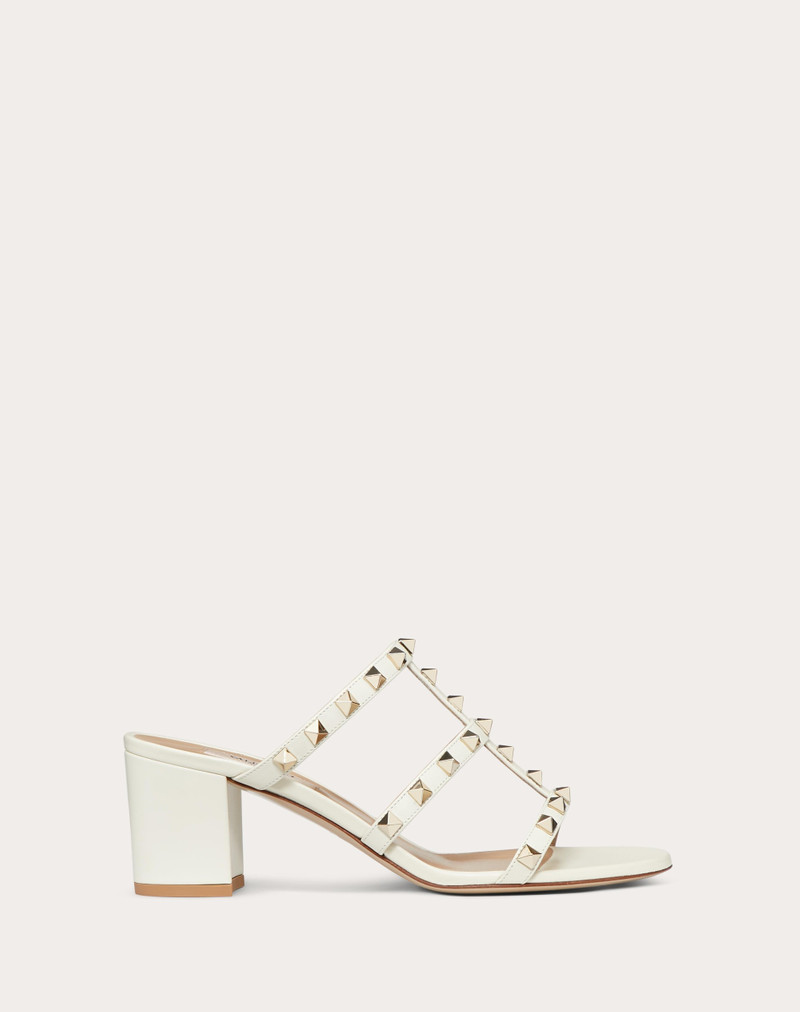ROCKSTUD CALFSKIN LEATHER SLIDE SANDAL 60 MM - 1