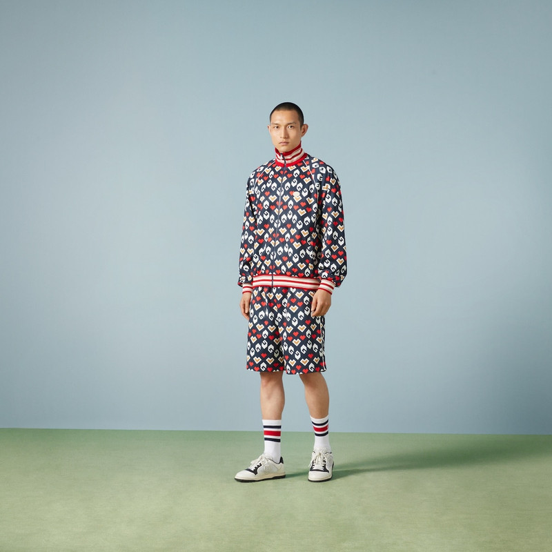 GUCCI Square G print technical jersey shorts outlook