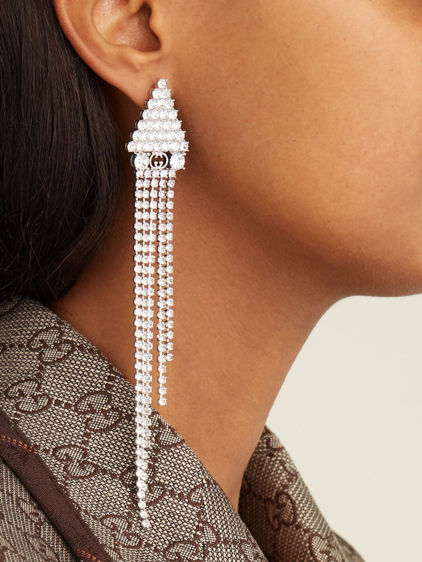 Crystal-embellished drop earrings - 2