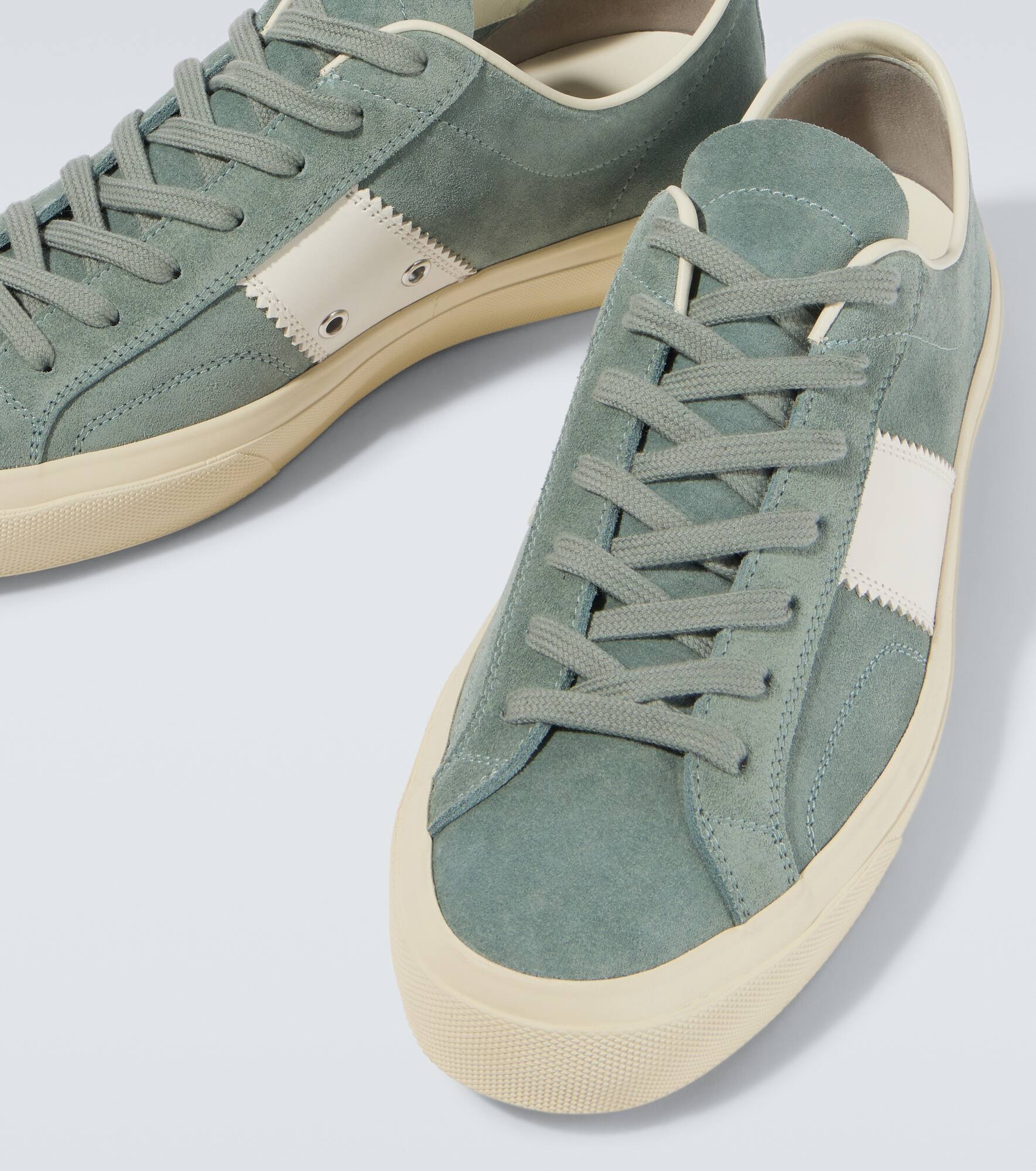 Cambridge leather-trimmed suede sneakers - 3
