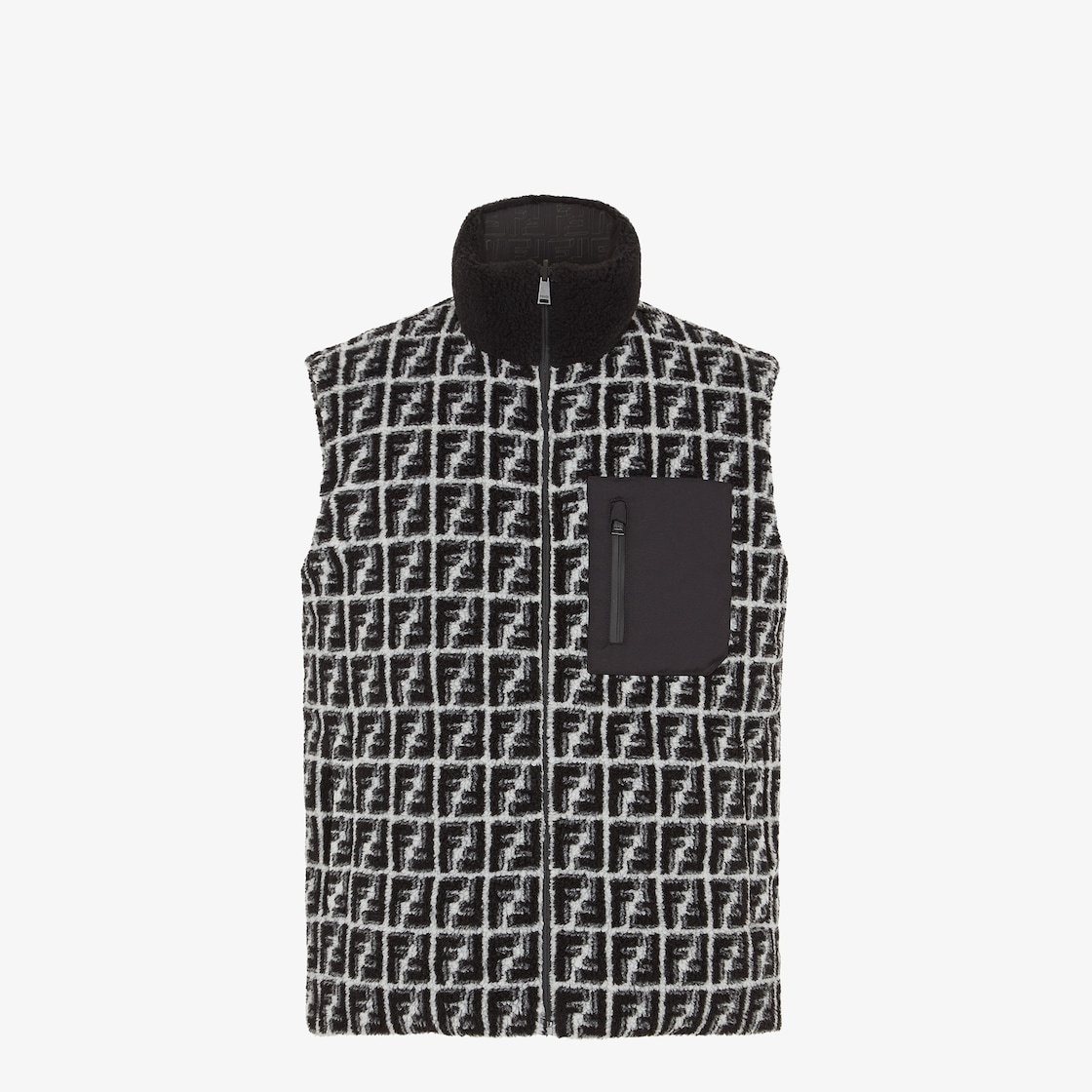 Black fabric reversible vest - 4