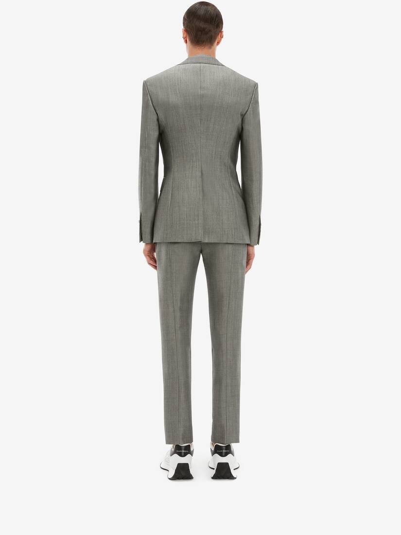 Trompe L'oeil Mohair Jacket in Grey - 4