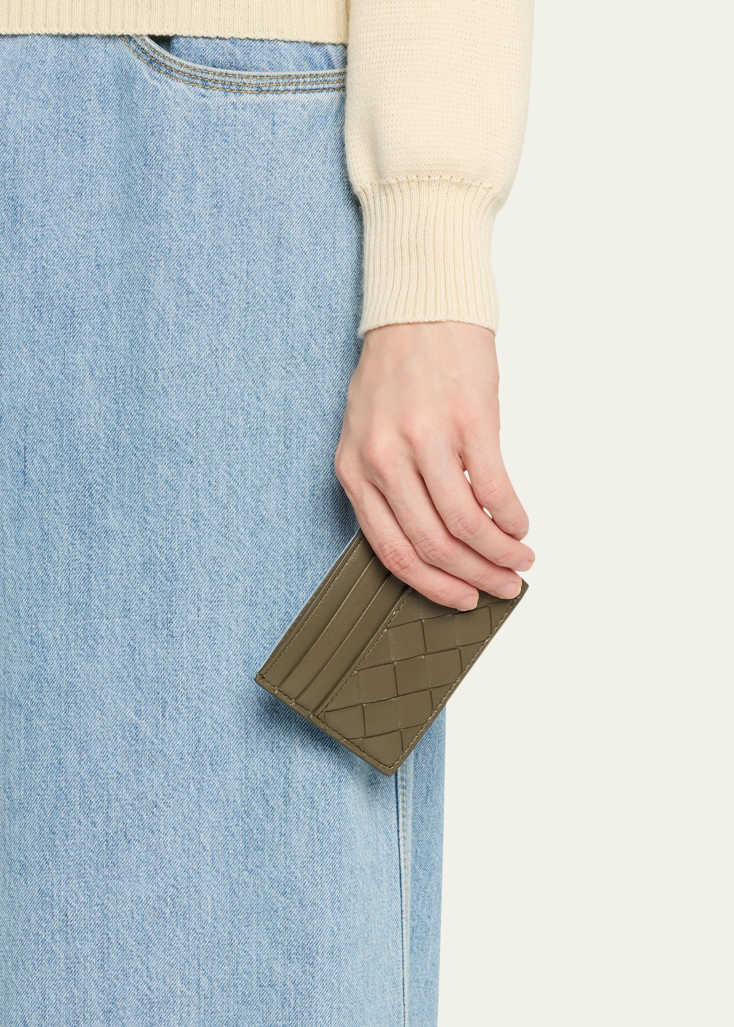 Intrecciato Leather Card Holder - 2