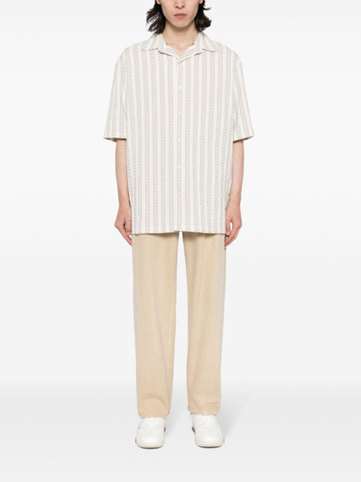 Off-White Arrows-print striped shirt outlook
