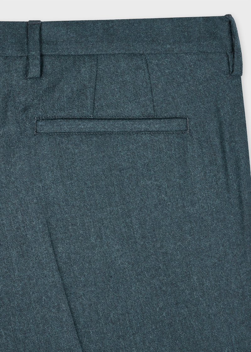 Paul Smith Slim-Fit Teal Overdyed Wool-Cashmere Flannel Trousers outlook