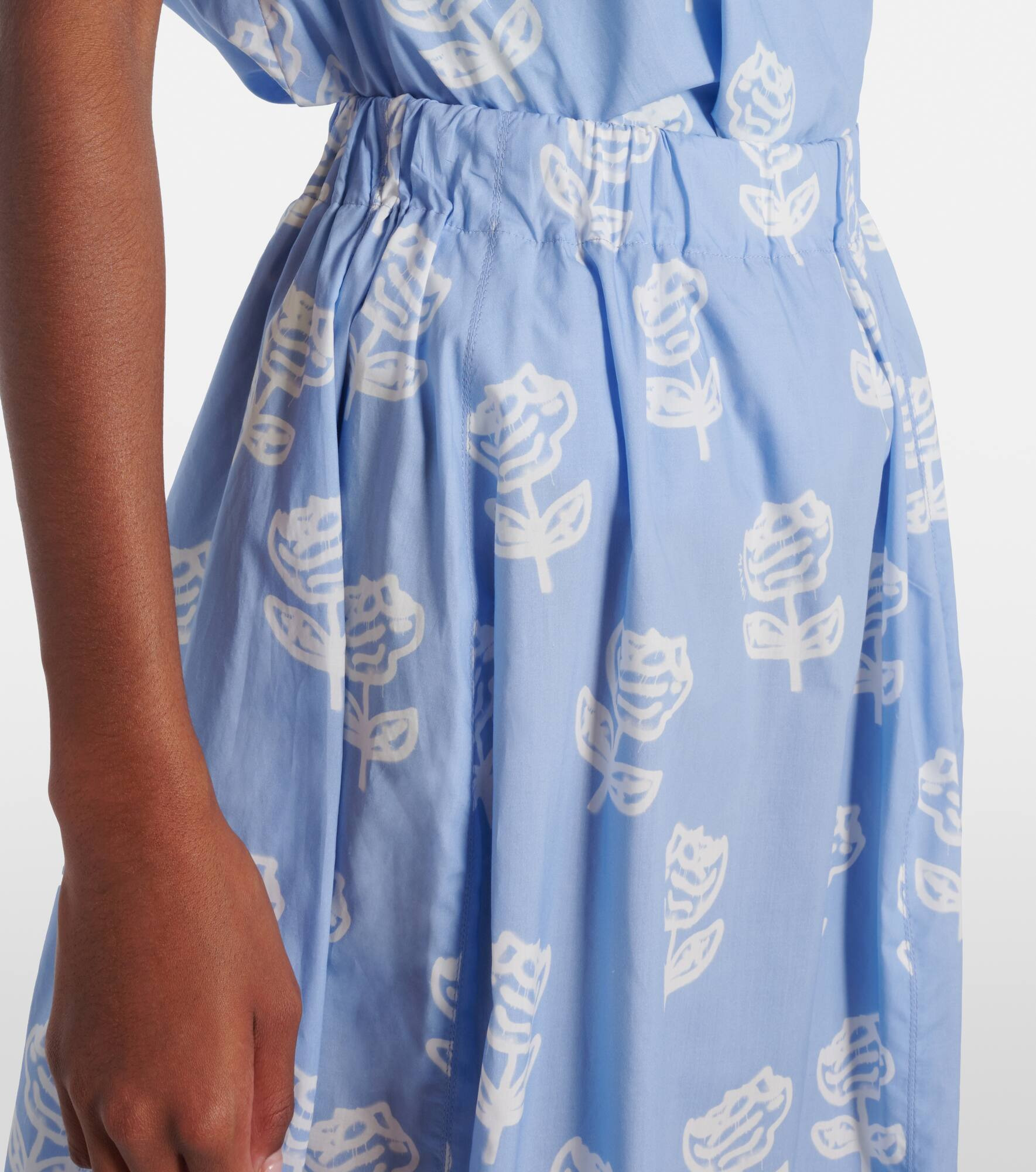 Floral cotton poplin midi skirt - 4