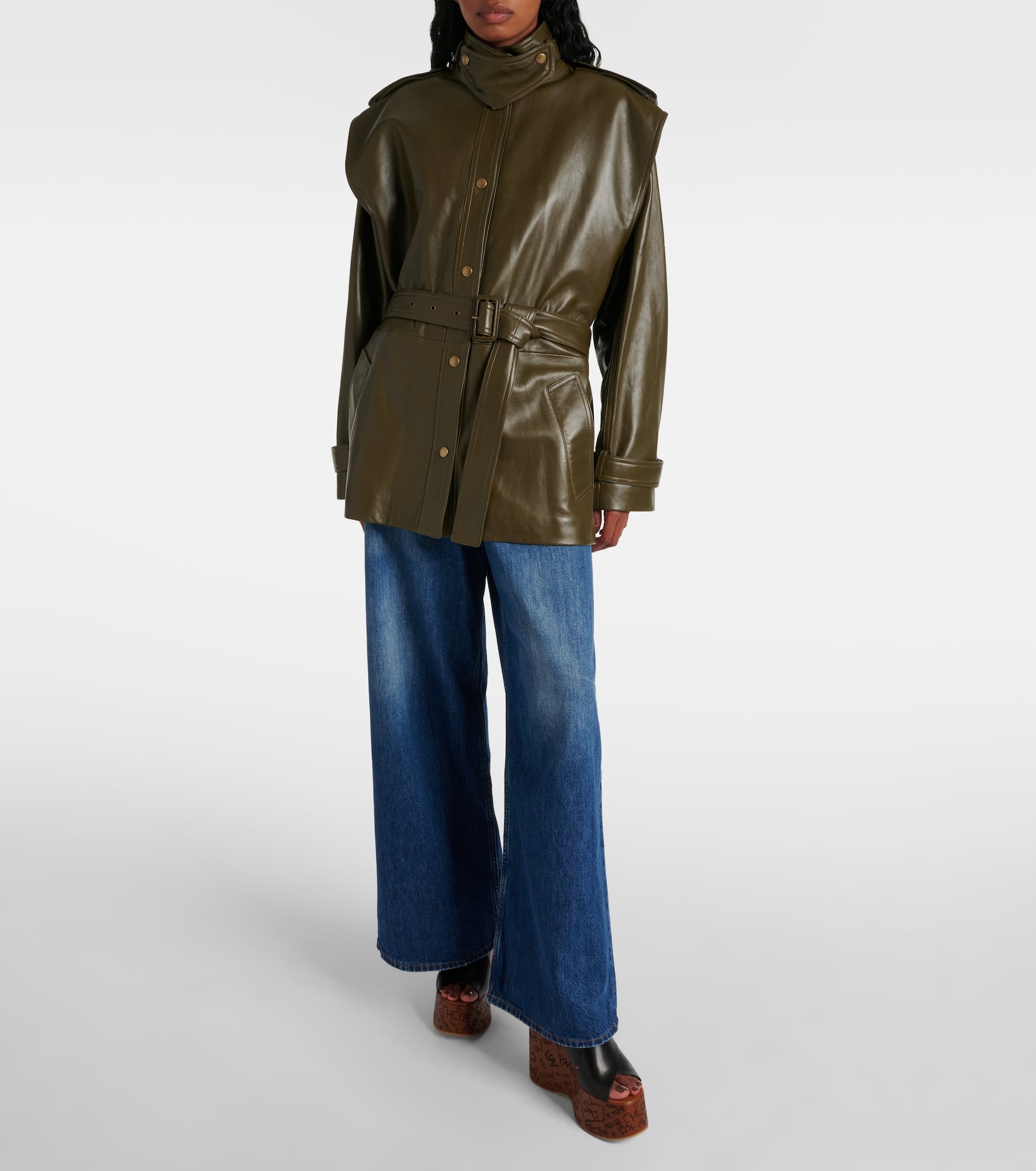 Oversized leather jacket - 2