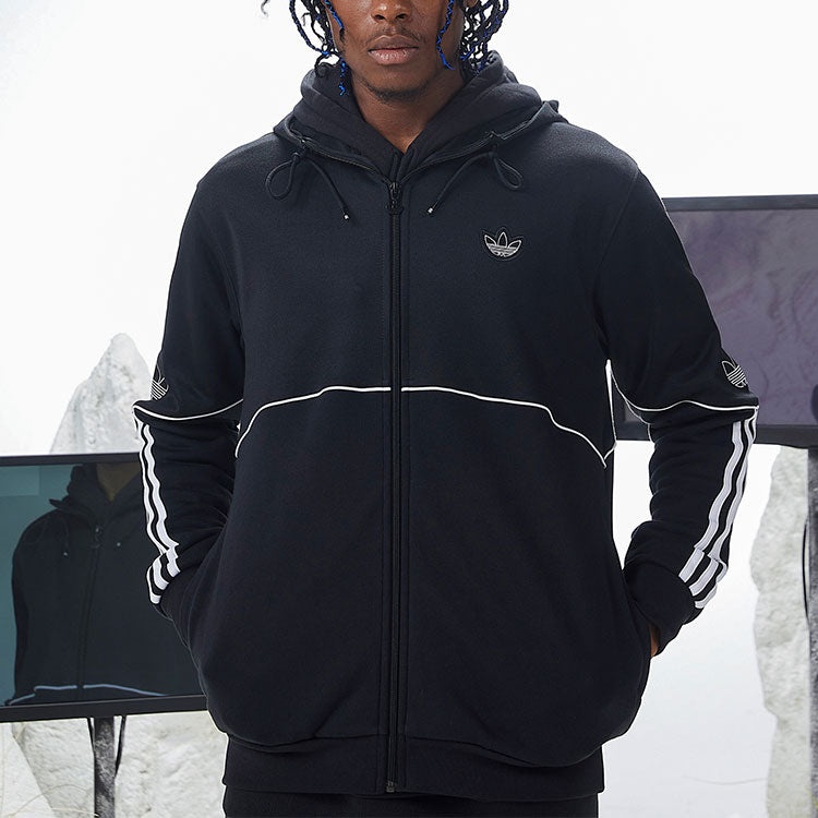 adidas Men's adidas originals Logo Sports Hooded Jacket Black