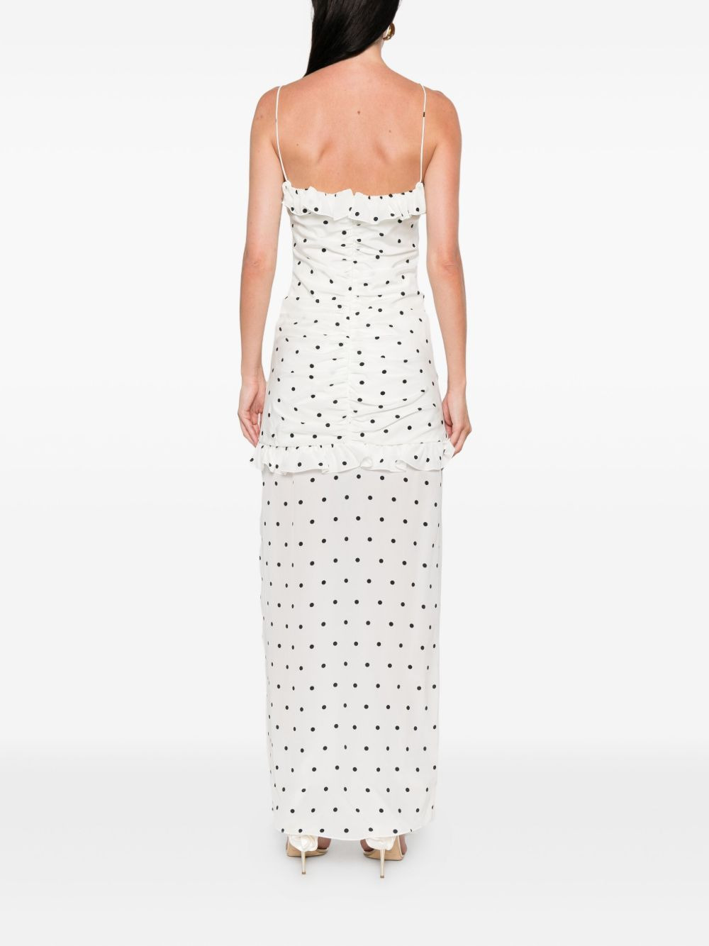 polka dot-print ruched dress - 4