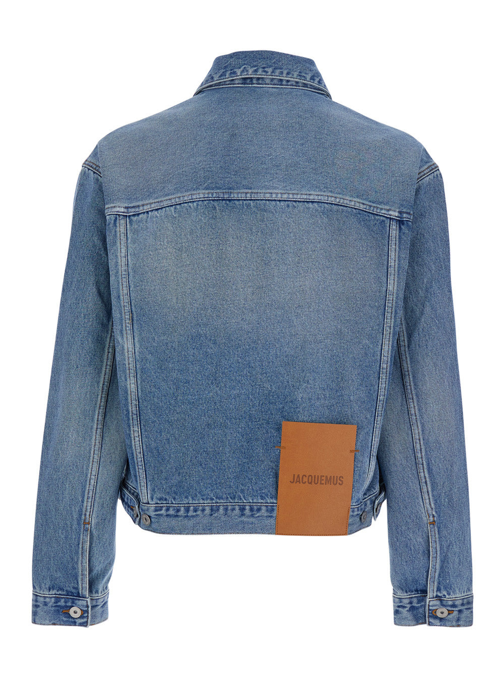 Jacquemus Men 'La Veste De-Nîmes' Blue Jacket With Classic Collar And Logo Patch On The Back In Deni - 2