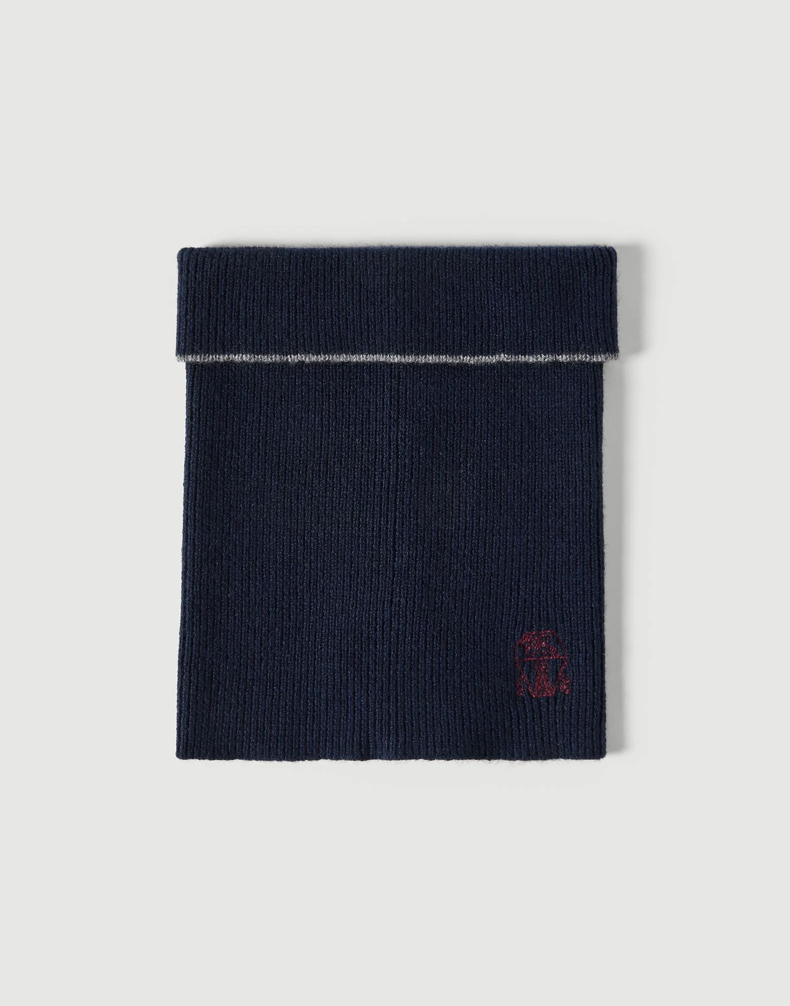 Cashmere rib knit neck warmer - 1