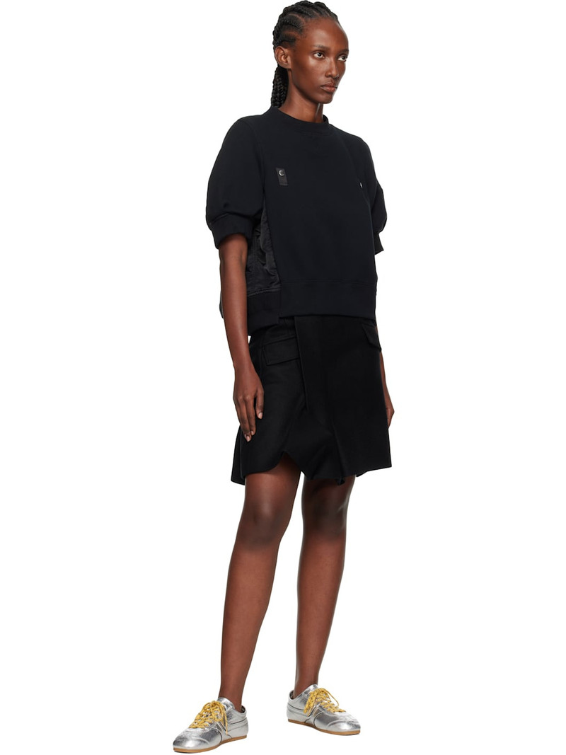 sacai Black Sponge x Nylon Twill Sweatshirt outlook