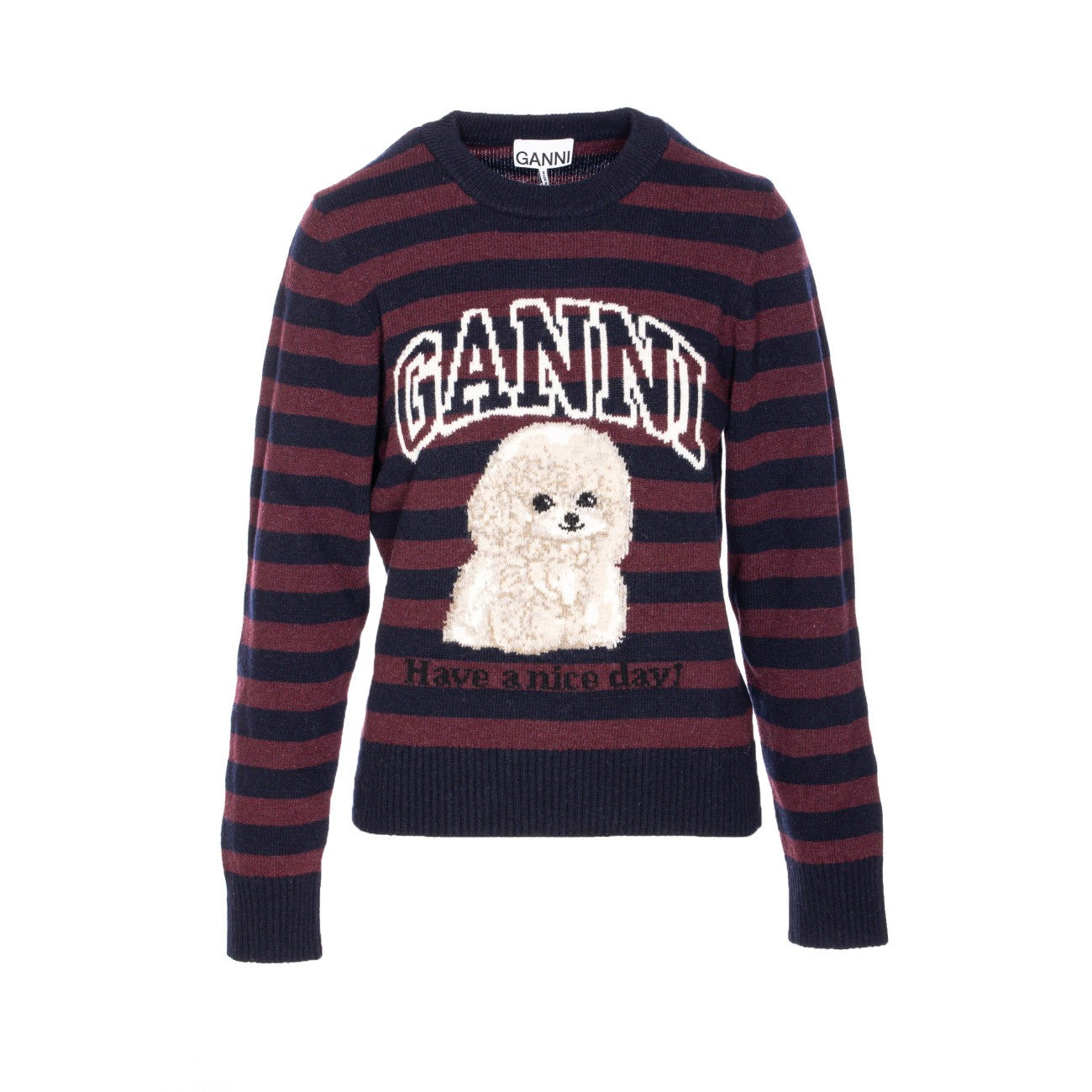 Ganni Women Poodle Graphic Wool Sweater - 1