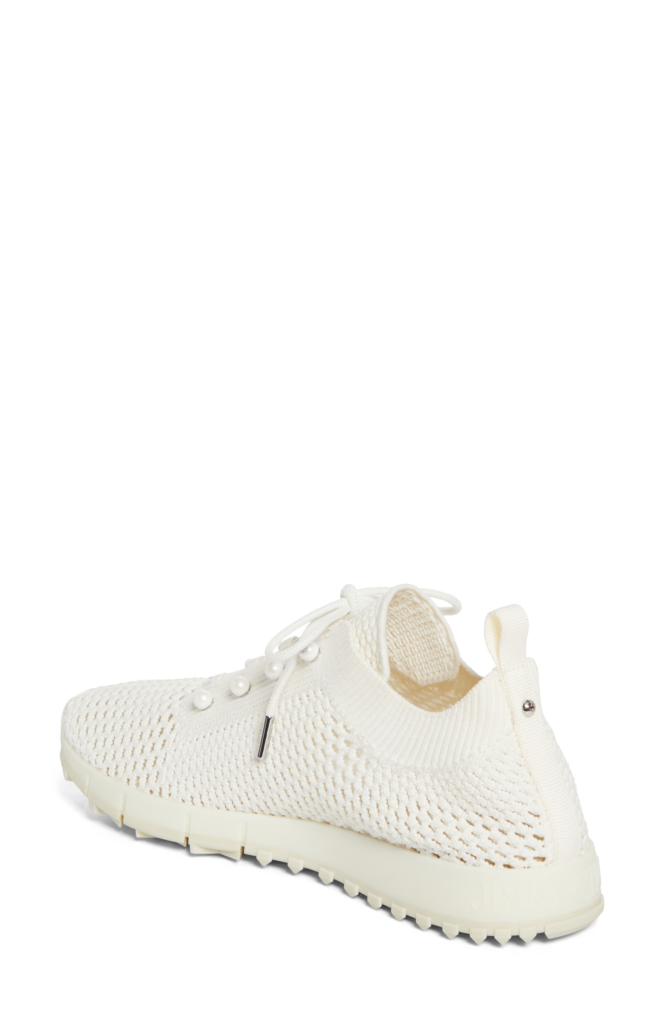 Jimmy Choo Veles Imitation Pearl Open Stitch Knit Sneaker in X Latte Mix at Nordstrom - 2