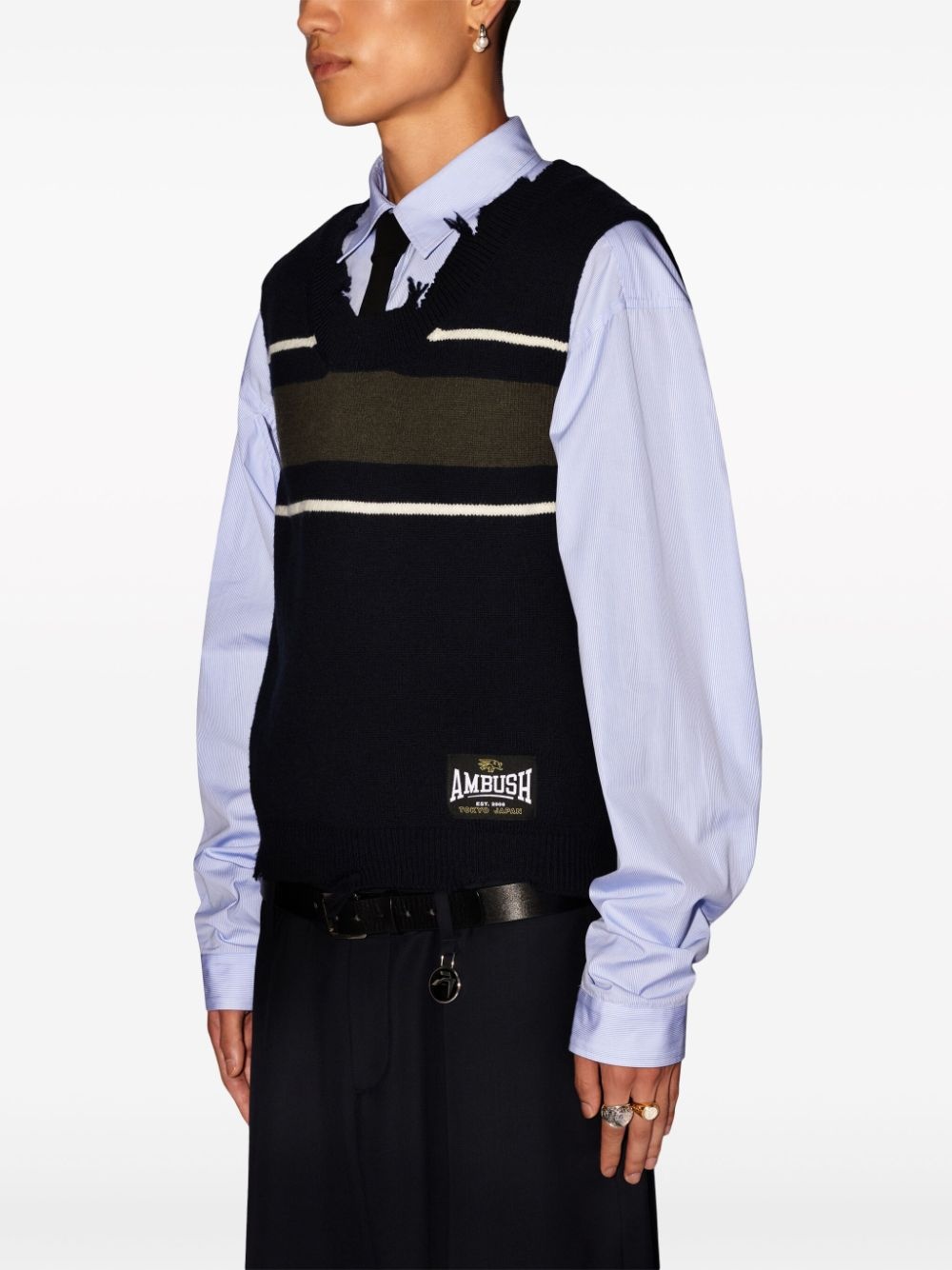 distressed wool vest - 4